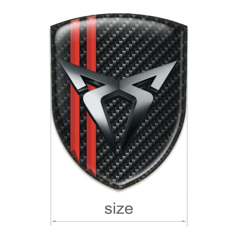 Seat Cupra Car Interior Badge Black Fibers with Red Streaks Design 