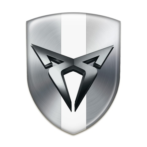 Seat Cupra Tuning Emblem Silver with White Bar Design 