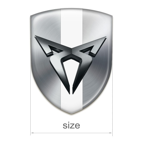Seat Cupra Tuning Emblem Silver with White Bar Design 