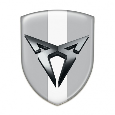 Seat Cupra Self Adhesive Emblem Logo Gray with White Bar DEsign 