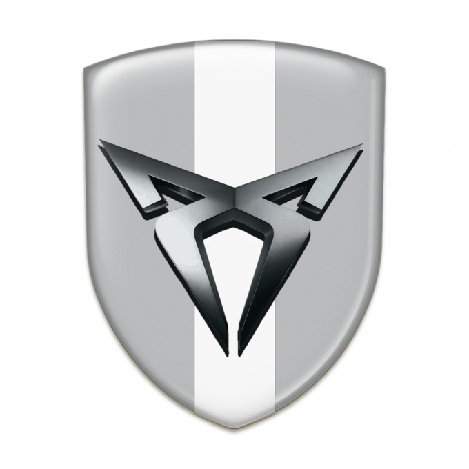 Seat Cupra Self Adhesive Emblem Logo Gray with White Bar DEsign 