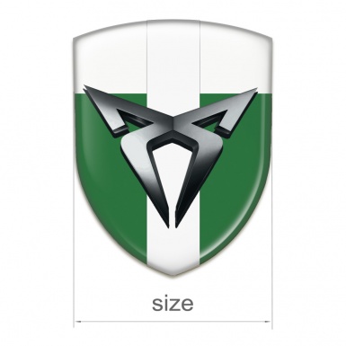 Seat Cupra Resin Sticker Green White with White Bar Design 