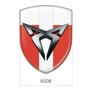 Seat Cupra 3D Gel Emblem Red White with White Bar Design 