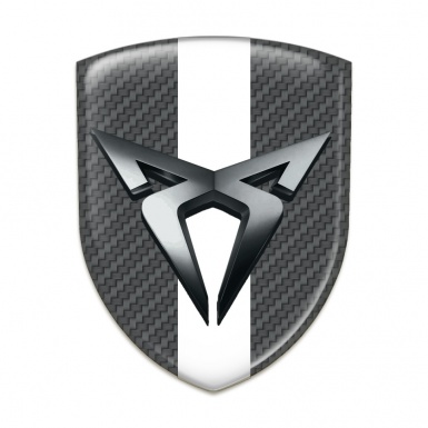 Seat Cupra Car Accessories Badge Carbon with White Bar Style 