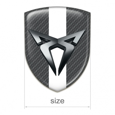 Seat Cupra Car Accessories Badge Carbon with White Bar Style 