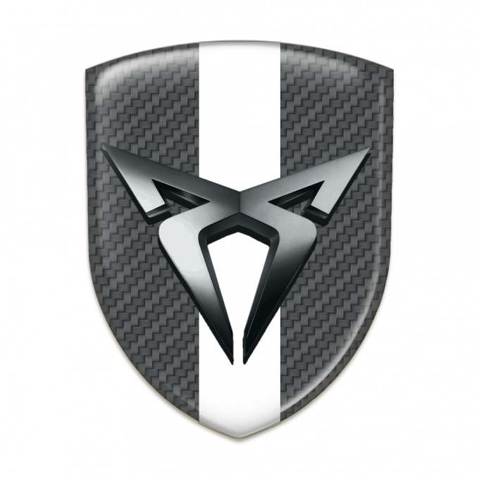 Seat Cupra Car Accessories Badge Carbon with White Bar Style 