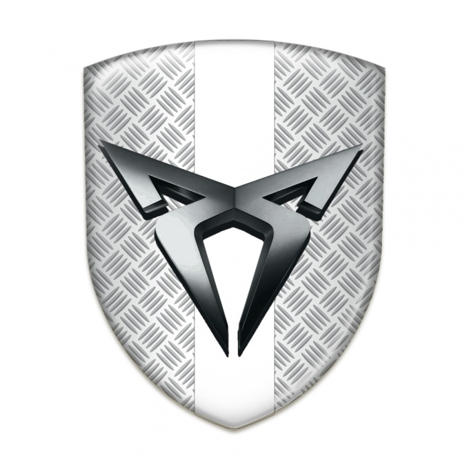 Seat Cupra Car Accessories Badge Grid Effect with White Bar Style 