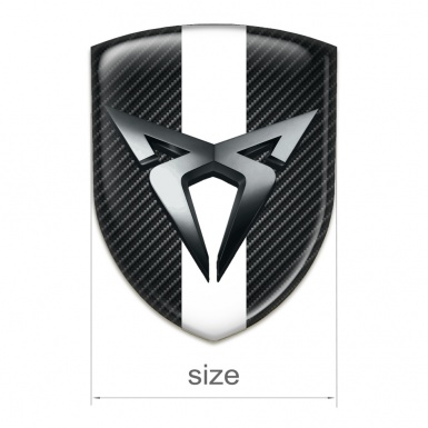 Seat Cupra Self Adhesive Car logo Emblem Dark Carbon with White Bar Style 