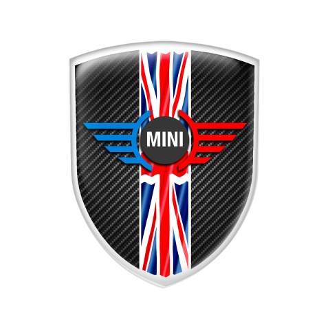 Mini Cooper Silicone Emblem Simple Logo UK Flag Carbon