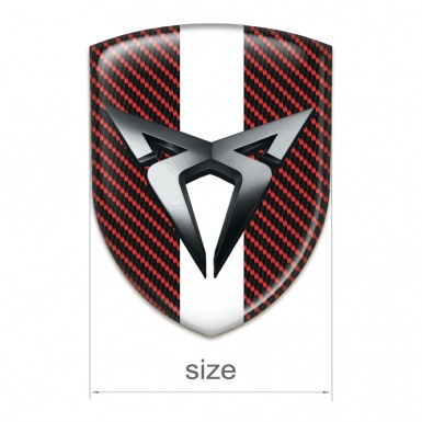 Seat Cupra Silicone Badge Red carbon with White Bar Style 
