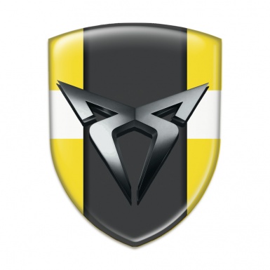 Seat Cupra Domed Emblem Yellow with White Tape Model 