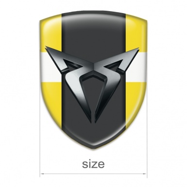Seat Cupra Domed Emblem Yellow with White Tape Model 