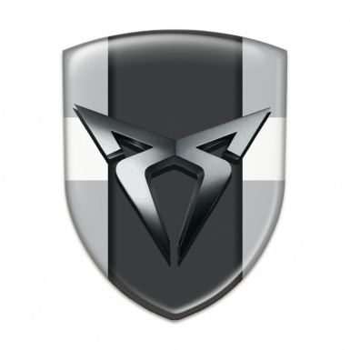 Seat Cupra 3D Gel Emblem Gray with White Tape Model 