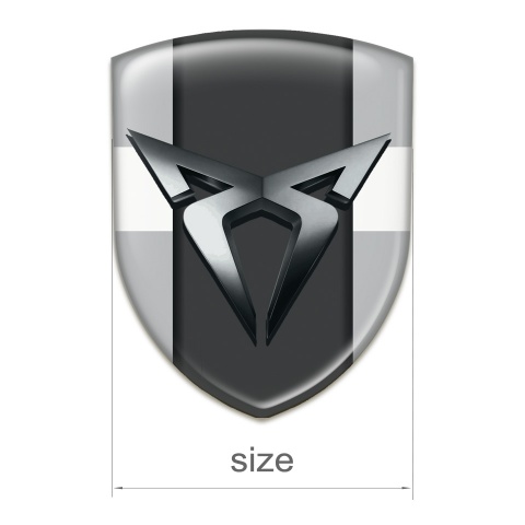 Seat Cupra 3D Gel Emblem Gray with White Tape Model 
