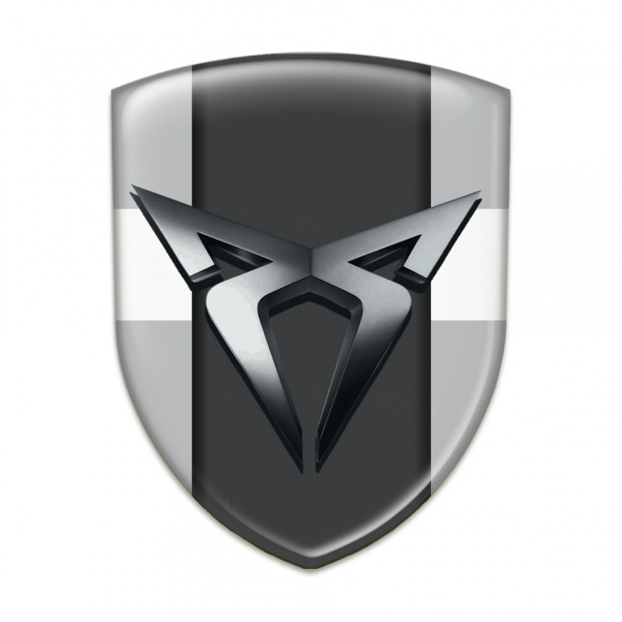Seat Cupra 3D Gel Emblem Gray with White Tape Model 