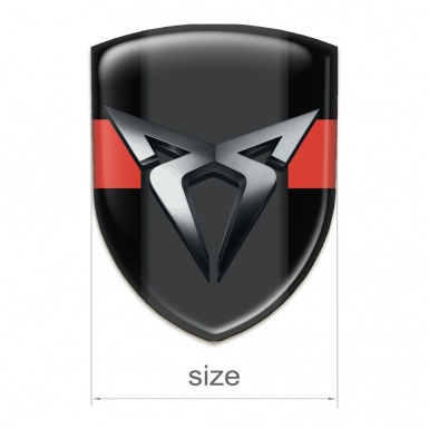 Seat Cupra Tuning Badge Stylish Black with Red Tape Model 