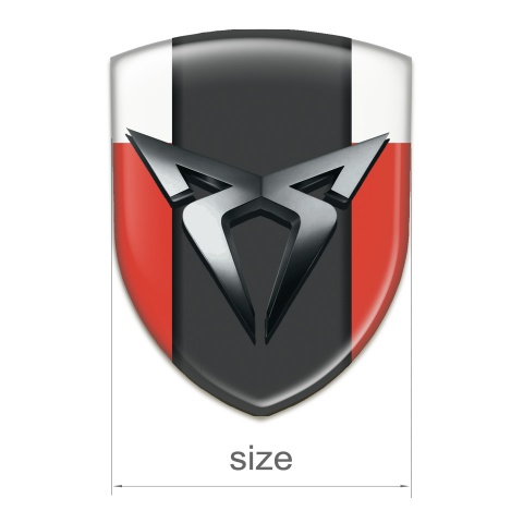 Seat Cupra Tuning Emblem Red White Style 