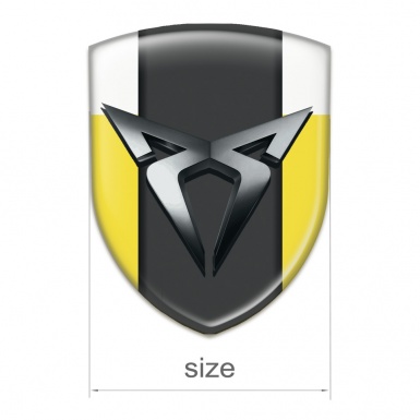 Seat Cupra Domed Emblem Yellow White Style 