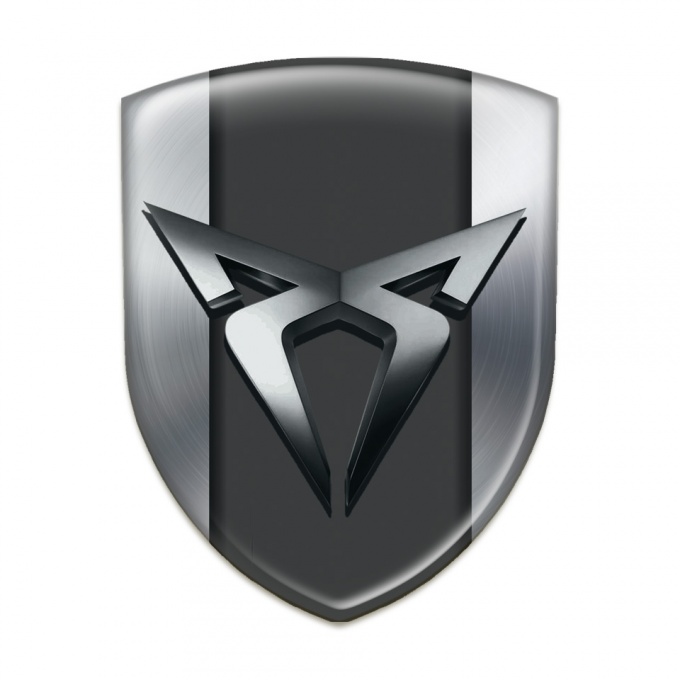 Seat Cupra Car Interior Badge Silver Background Chromed Logo 