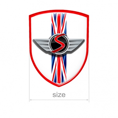 Mini Cooper S Silicone Emblem Simple Logo UK Flag White