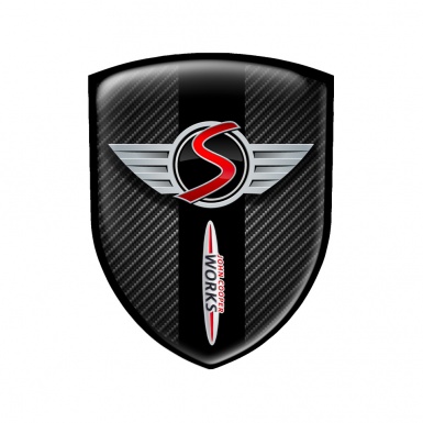 Mini Cooper Shield Silicone Sticker john Works Carbon Black
