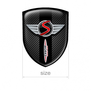 Mini Cooper Shield Silicone Sticker john Works Carbon Black