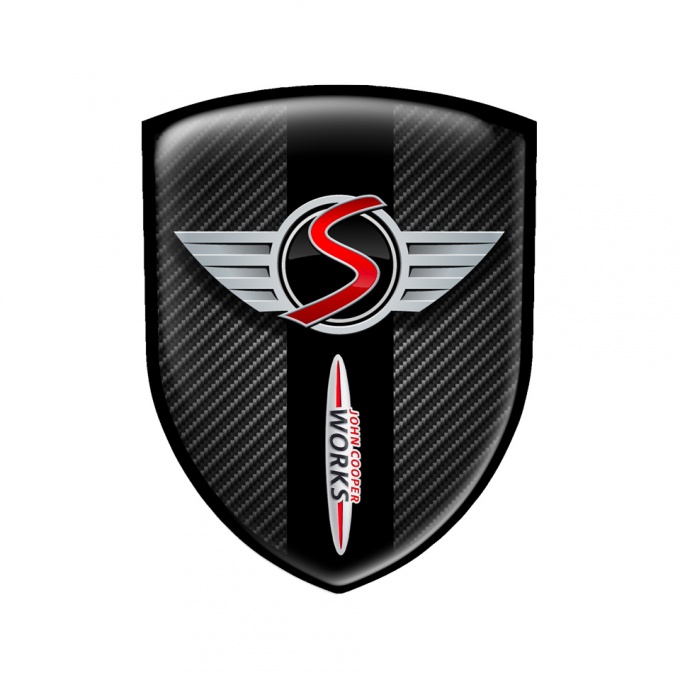 Mini Cooper Shield Silicone Sticker john Works Carbon Black