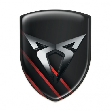 Seat Cupra Car Accessories Badge Blach with Diagonal Red Lines 