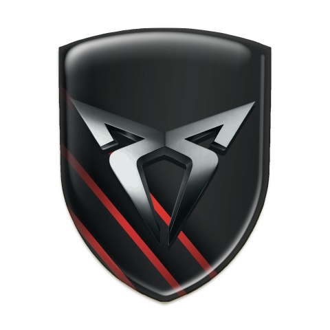 Seat Cupra Car Accessories Badge Blach with Diagonal Red Lines 