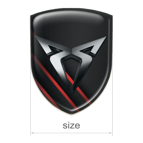 Seat Cupra Car Accessories Badge Blach with Diagonal Red Lines 