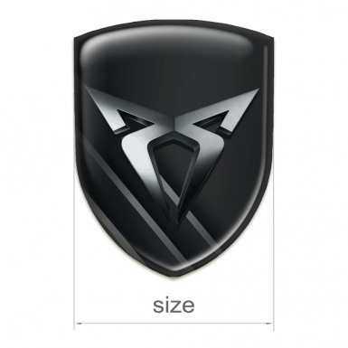 Seat Cupra Self Adhesive Car logo Emblem Black with Diagonal Gray Lines 