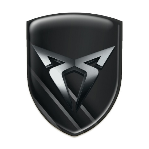 Seat Cupra Self Adhesive Car logo Emblem Black with Diagonal Gray Lines 