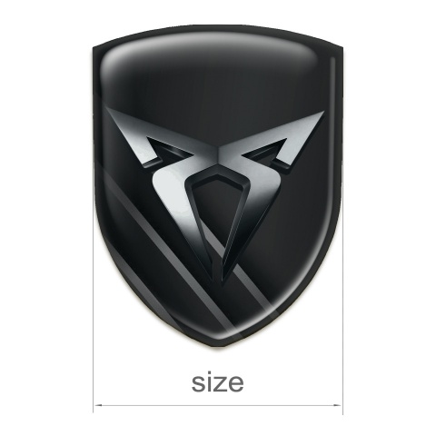 Seat Cupra Self Adhesive Car logo Emblem Black with Diagonal Gray Lines 