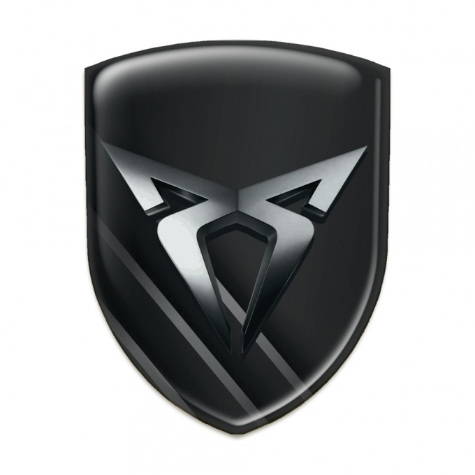 Seat Cupra Self Adhesive Car logo Emblem Black with Diagonal Gray Lines 