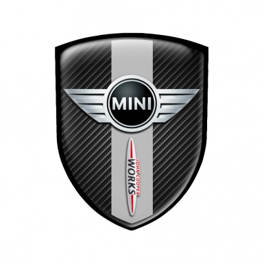 Mini Cooper Shield Silicone Sticker john Works Carbon