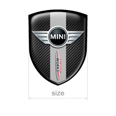 Mini Cooper Shield Silicone Sticker john Works Carbon
