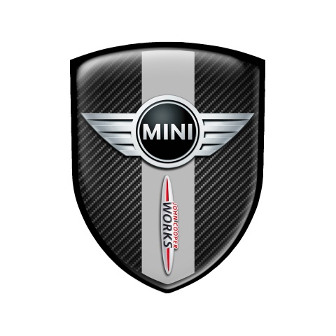 Mini Cooper Shield Silicone Sticker john Works Carbon