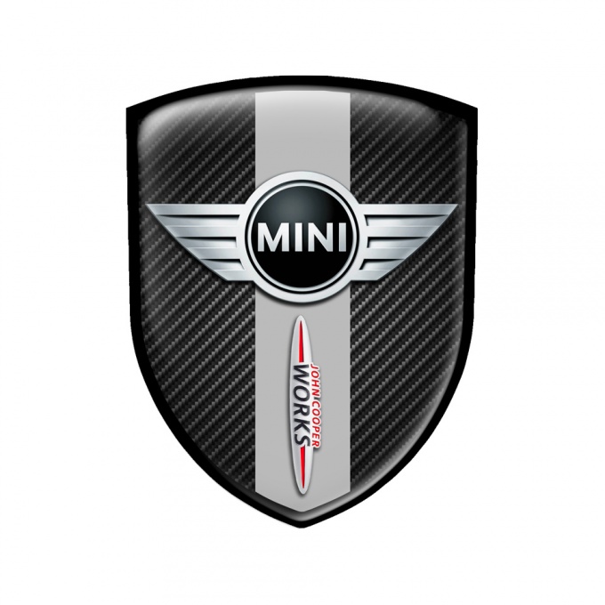Mini Cooper Shield Silicone Sticker john Works Carbon