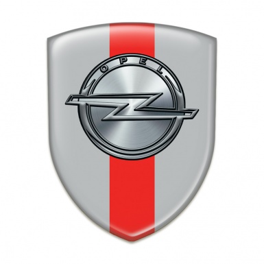 Opel Tuning Badge  Gray with Red Band Design 