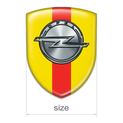 Opel Car Interior Badge Yellow with Red Band Design 