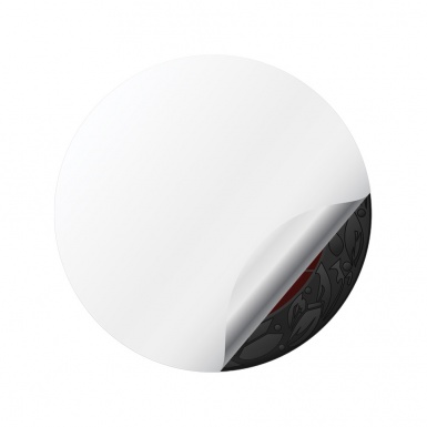 Fiat Center Hub Dome Stickers Silver Wreath