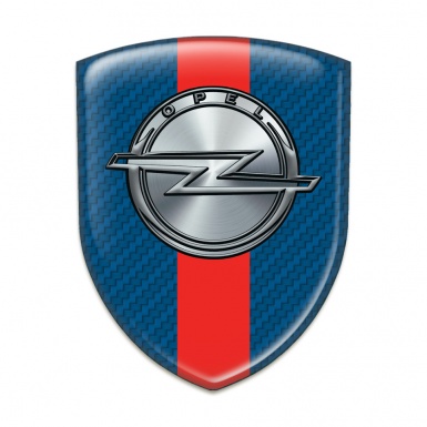 Opel Logo Emblem Navy Blue Carbon with Red band Design 