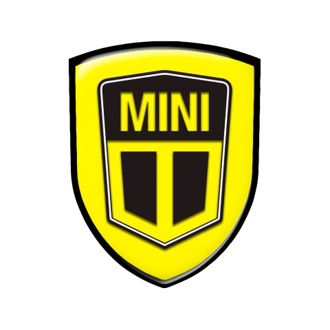 Mini Cooper Shield Silicone Emblem Black Yellow Edition