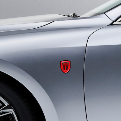 Mini Cooper Shield Silicone Emblem Black Red Edition