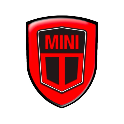Mini Cooper Shield Silicone Emblem Black Red Edition