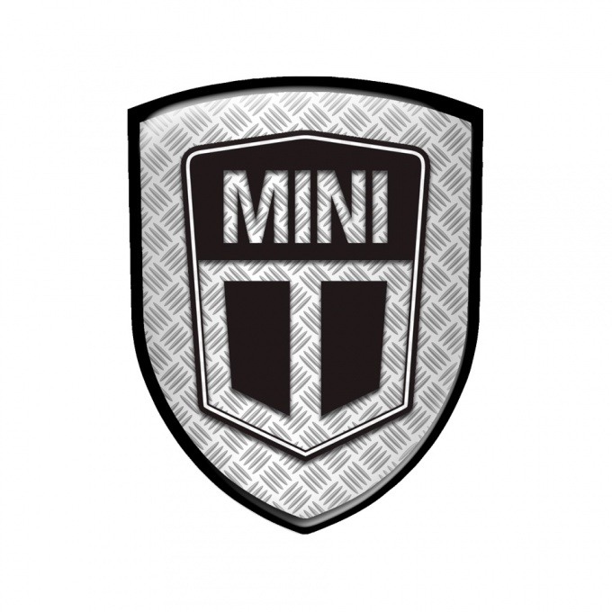 Mini Cooper Shield Silicone Emblem Black Steel Edition
