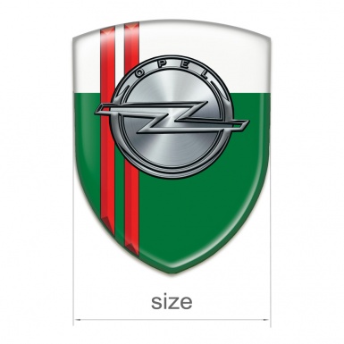 Opel Car Accessories Badge Green White with Red Lines Style 