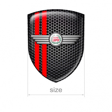 Mini Cooper Emblem Silicone Black Steel Old Logo