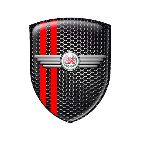 Mini Cooper Emblem Silicone Black Steel Old Logo