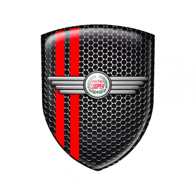 Mini Cooper Emblem Silicone Black Steel Old Logo